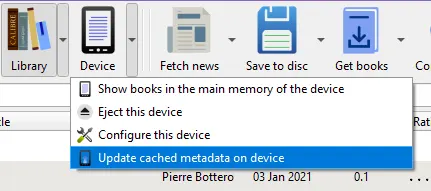 Select Update cached metadata on device