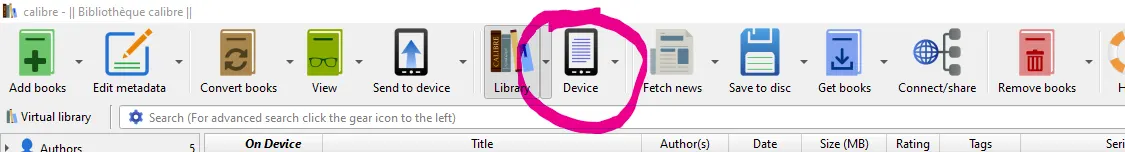 Click on Device from toolbar